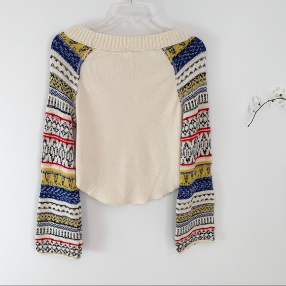 Free People Fairground Striped Sleeve Top XS NWT - Picture 5 of 8